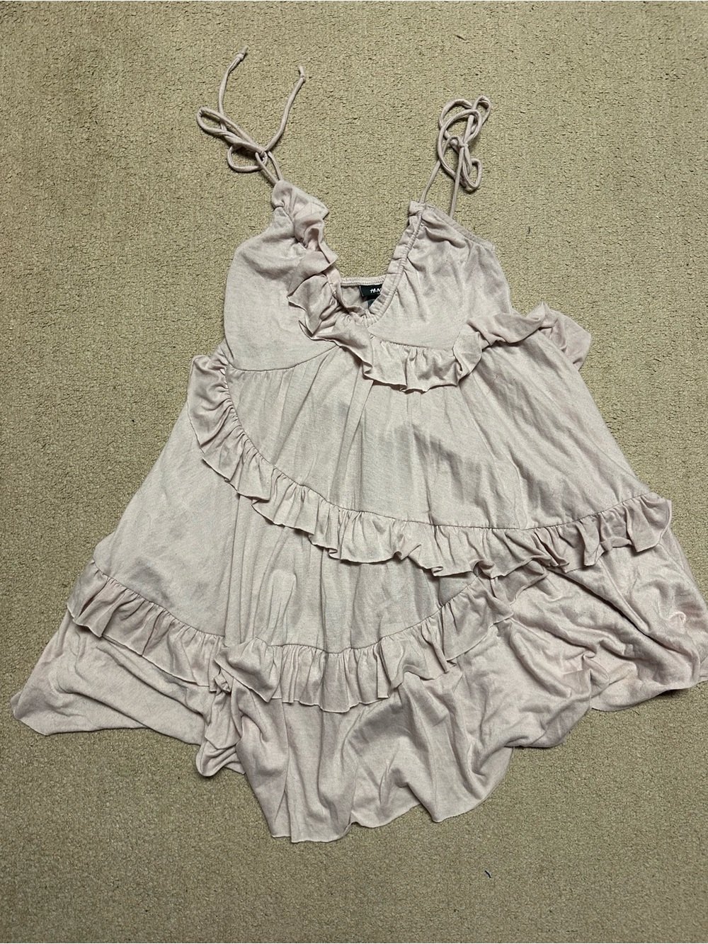 Women's Light Blush Ruffle Tank dress